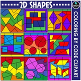 2D Shapes - Coloring By Code Clip Art Set {Educlips Clipart}