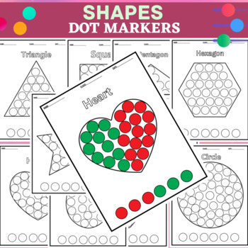 Preview of 2D Shapes Coloring Pages Dot Markers -Bingo Daubers For Kids - Math Activity