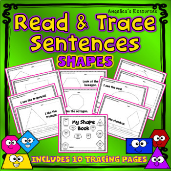Preview of 2D Shapes Coloring Pages | Sight Word Practice Handwriting Worksheets | Trace