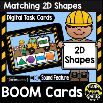 Preview of 2D Shapes: Construction Theme BOOM Cards