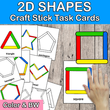 Preview of 2D Shapes |  Craft Sticks Shape Activity  | Morning Tubs | Math Center