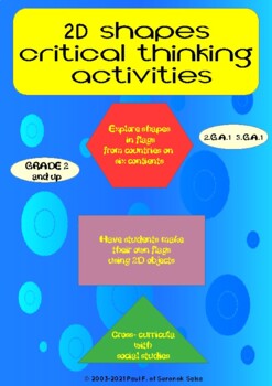 Preview of 2D Shapes Critical Thinking Activities