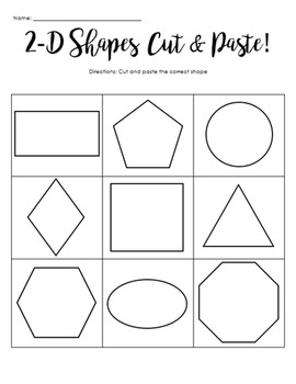 2D Shapes (Cut and Paste) by bitsbybets | Teachers Pay Teachers
