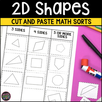 Preview of 2D Shape Sorts - 2D Shapes Cut and Pastes - Shapes Worksheet