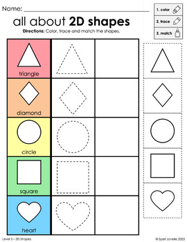 2D Shapes Differentiated Worksheets Preschool PreK Special Education