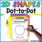 2D Shapes Dot to Dot Worksheets for Kindergarten - Connect