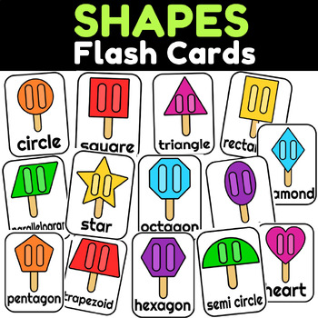 2D Flashcards - Pictures of Shapes for Toddlers & Children