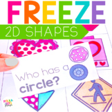 2D Shapes Game and Shapes Worksheets | FREEZE Movement Mat