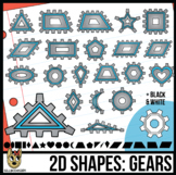 2D Shapes: Gears/Cogs Clip Art