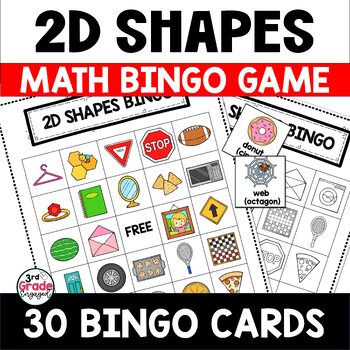 2D Shapes Geometry Bingo Game by 3rd Grade Engaged | TPT
