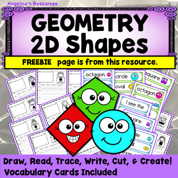 Preview of FREE 2D Shapes Tracing Worksheet Sight Word Practice | Unscramble the Sentence
