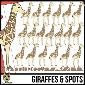 Preview of 2D Shapes: Giraffe and 2D Spots Clipart
