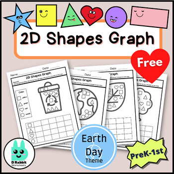 Preview of 2D Shapes Graph Worksheets - Earth Day Theme - Free