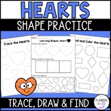 2D Shapes: Hearts | Shape Worksheets for Kindergarten - Tr