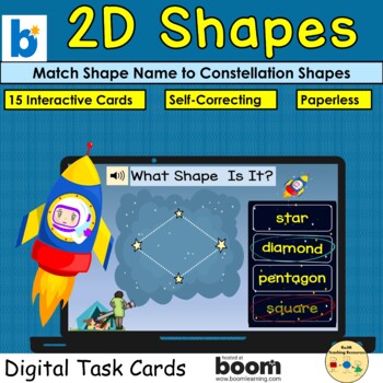 Preview of 2D Shapes Identification Constellations Space BOOM Cards™ Distance Learning