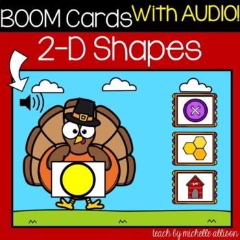 Preview of Thanksgiving Boom Cards | 2D Shapes | Distance Learning