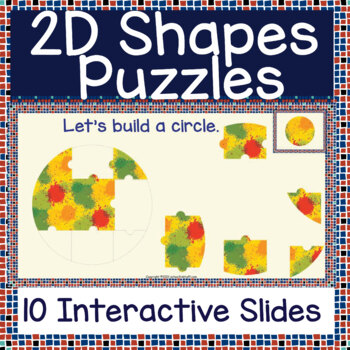 Preview of 2D Shapes Jigsaw Puzzles Interactive Drag and Drop Slides