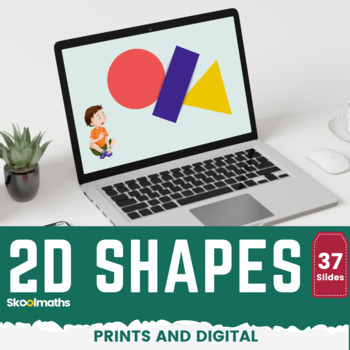 Preview of 2D Shapes Kindergarten Digital Activities with Printable Worksheets CCSS K.G.A.3
