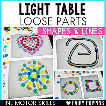 Preview of 2D Shapes Light Table Activities | Loose Parts Fine Motor Activities