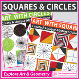 2D Shapes Math Art Bundle| Geometry, Circles and Squares