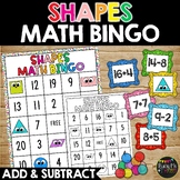 2D Shapes Math Bingo Game Addition and Subtraction to 20 |