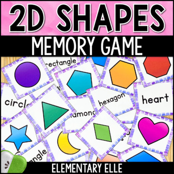 Preview of 2D Shapes Math Game | Memory Match Math Center