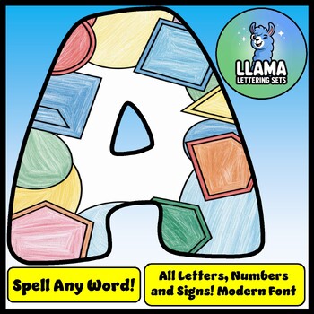 2D Shapes Math Geometry Lettering Set Bulletin Board Display All ...