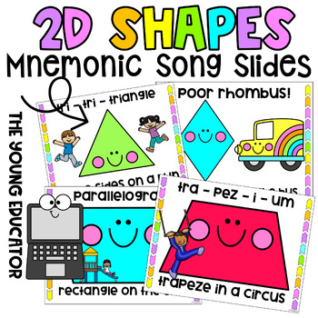 Preview of 2D Shapes Mnemonic Song Slides