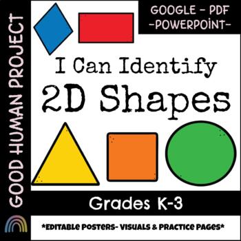 Preview of 2D Shapes | Names-Sides-Vertices-Posters-Practice Pages |Geometry | Editable