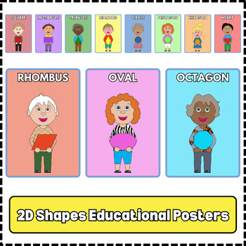 Preview of 2D Shapes Poster Educational Classroom Poster Printable Montessori