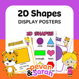 2D Shapes Posters | Classroom Decor | Numeracy Displays by