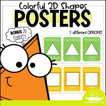 Preview of 2D Shapes Posters | English, Spanish, Dual Language