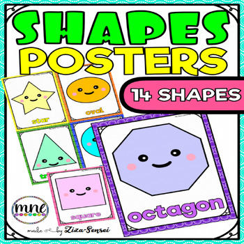 Preview of 2D Shapes Posters Picture Cards Flashcards Visuals Cards Pastel Colors
