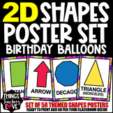 2D Shapes Posters Set for Math/Geometry - BIRTHDAY BALLOON