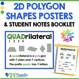 2D Shapes Posters Anchor Charts and Guided Notes - 3rd Gra