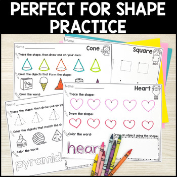 2d shapes worksheets freebie by miss kindergarten love tpt