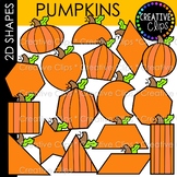 2D Shapes Pumpkin Clipart {Pumpkin Shapes}
