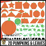 2D Shapes: Pumpkins and Leaves Clip Art