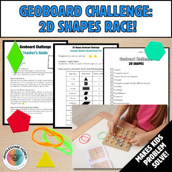 Preview of Geoboard Challenge: 2D Shapes Polygons Race! (2nd & 3rd Grade)