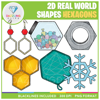 2D Shapes Real Life Objects Clip Art: Hexagons by Dazzling Clips