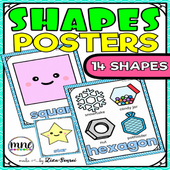 Preview of 2D Shapes Real-Life Objects Posters Flashcards Visuals Pastel Picture Cards