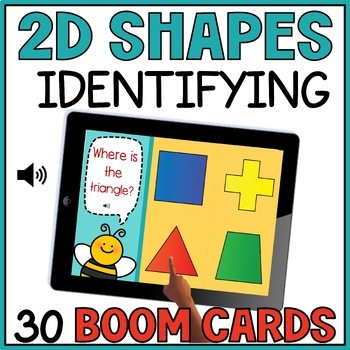 Preview of Identifying 2D Shapes Sizes & Orientations Boom Cards - Kindergarten & 1st Grade
