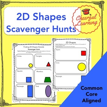 Preview of 2D Shapes Scavenger Hunts- Common Core Aligned