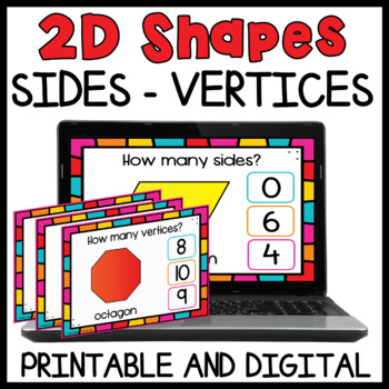 Preview of 2D Shapes Attributes Task Cards - Number of Sides and Vertices Activities