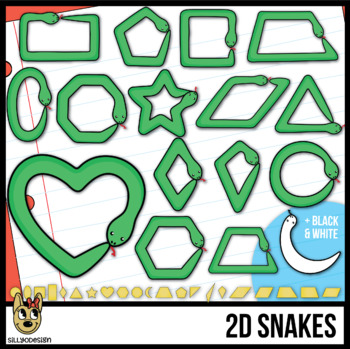 Preview of 2D Shapes: Snakes Clip Art | Great for Modeling Clay