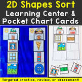 2D Shapes Sort Learning Center & Pocket Chart Cards Printable