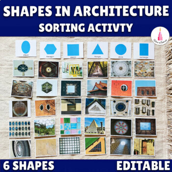 Preview of 2D Shapes Sorting Activity | Montessori Shapes in Architecture