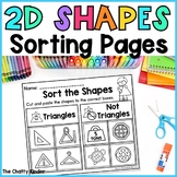 2D Shapes Sorting Cut and Paste Worksheets - Sorting Shape