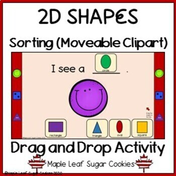 Preview of 2D Shapes Sorting - Drag and Drop Activity - Moveable Clipart - Google Slides