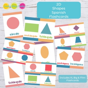 Preview of 2D Shapes Spanish Flashcards - Las Figuras Geométricas Flashcards